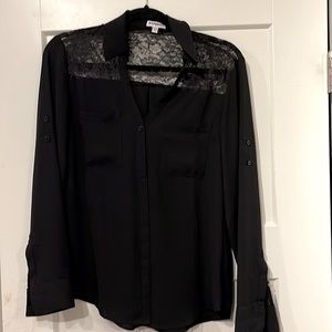 Express black lace blouse, size small